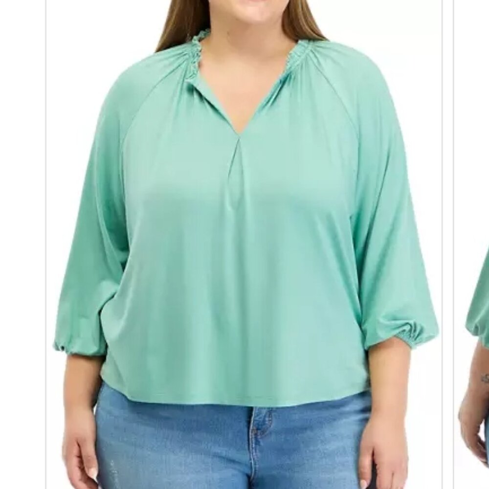 Wonderly Plus Size Peasant Top
